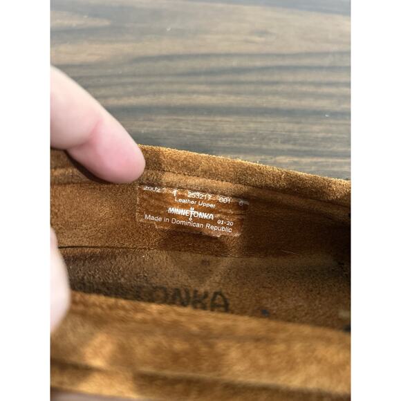 Minnetonka Moccasin Suede Leather Beaded Thunderbird Design Youth Girls Size 1 - Picture 2 of 8